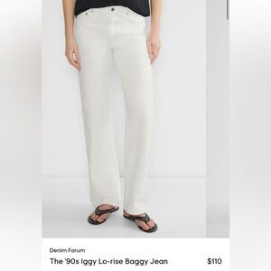 Denim Forum Women's White '90s Iggy Lo-rise Baggy Jeans